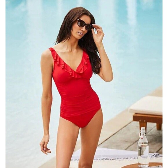 Lauren Ralph Lauren Beach Club Slimming Underwire One Piece Swimsuit Sz 6 New - Picture 10 of 10